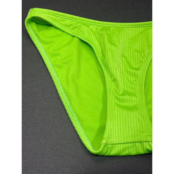 Wild Fable - Women's Ribbed High Leg Cheeky Bikini Bottom-Green-Extra Small(0-2) - Picture 11 of 12